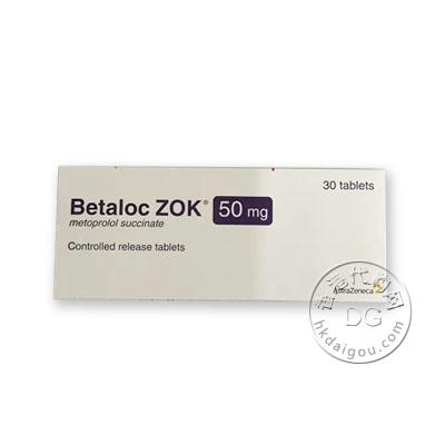 倍他乐克/酒石酸美托洛尔缓释片 AstraZeneca Betaloc ZOK 50mg 30 tablets