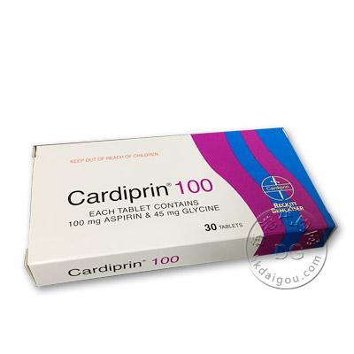香港代购 抗凝血阿司匹林片100毫克 Cardiprin 100 HK-34034 30 tablets