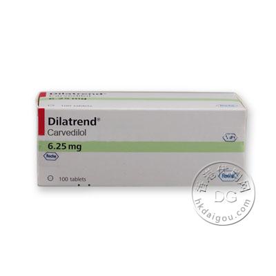 罗氏达利全/卡维地洛片 Roche Dilatrend carvedilol 6.25mg 100 tablets
