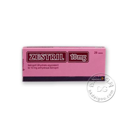 阿斯利康原研高血压药 赖诺普利片 lisinopril zestril 10mg 28 tablets