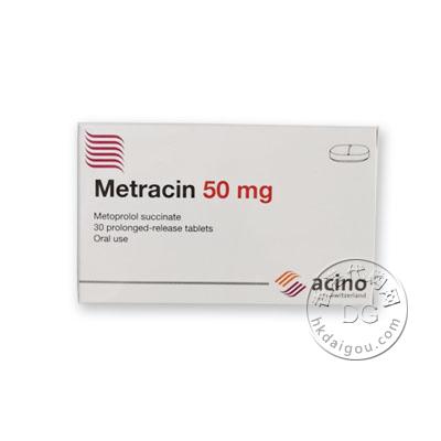 甲曲霉素/琥珀酸美托洛尔缓释片 Metracin 50mg Metoprolol succinate 30 prolonged-release tablets Oral use